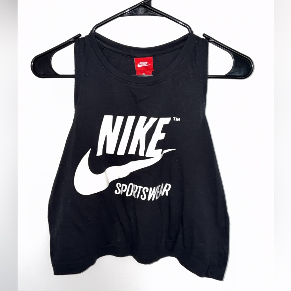 Nike Black Sportswear Tank with White Logo